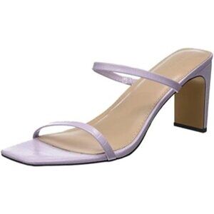 The Drop Heels Size 9.5‎ NWOB Lilac Womens Avery Square Toe Two Strap Sandals